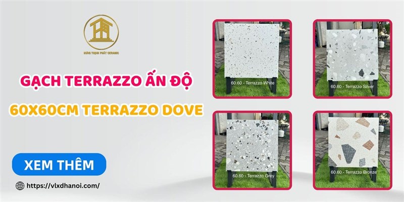 Gạch Terrazzo Ấn Độ 60x60cm Terrazzo Dove