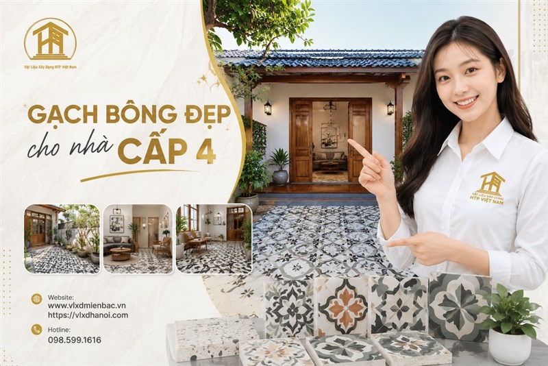 Gạch bông đẹp cho nhà cấp 4